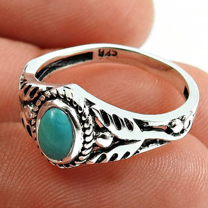 Attractive Trendy Design 925 Sterling Silver Natural Turquoise Gemstone Oval Shape <b>Ring</b> Boho Jewelry Engagement Gift Men Women - Product Image 2