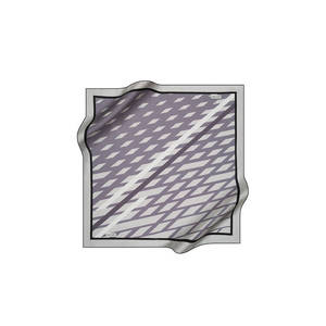 Satin Silk Designer Scarf-Gray Square Geometric Pattern Spring Summer Twill Style - Product Image 1