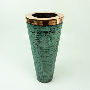 Top vente aluminium métal forme ronde blanc fini deux différences taille fleur Vase élégant mariage centres de table - Product Image 2