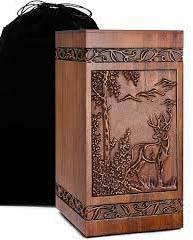 Urnas de cremación de madera de estilo americano modernas hechas a mano, recipientes funerarios decorativos para hombres y mujeres - Product Image 5