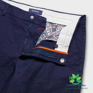 Pantalon léger en tricot de coton coupe ajustée pour hommes, tenue quotidienne confortable, style urbain pour les voyages, tenue décontractée d'été, mi-droite - Product Image 3