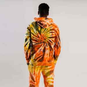 Chándal teñido con corbata para hombre de tendencia superior transpirable cómodo con capucha con el mejor servicio de fabricación OEM chándal teñido con corbata - Product Image 3