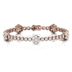 14KT ของผู้หญิงที่มีเสน่ห์กำไลทองสีเหลือง VVS ชัดเจนเครื่องประดับเพชรแฟนซีเจียระไนอย่างยอดเยี่ยมสำหรับงานปาร์ตี้สไตล์คลาสสิก - Product Image 2