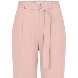 กางเกงขายาวผ้าแคนวาสทรงตรง ระบายอากาศ แห้งเร็ว ผูกเชือก ผ้าฝ้าย 100% เอวกลาง สำหรับผู้หญิง สไตล์ลำลองและธุรกิจ - Product Image 2