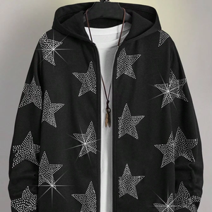 Sudaderas con Capucha de Invierno para Hombre, 600 Gsm, 100% Algodón, Lisas, con Pedrería, Estampado Digital Personalizado, Transpirables, con Cierre - Product Image 2