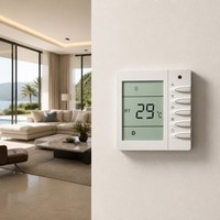 Thermostat numérique TMS2000 pour ventilo-convecteur 3 vitesses, 2/4 tuyaux, carré, 220V, ignifuge PC+ABS, chauffage économe en énergie pour appartement et hôtel