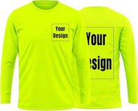Camisa de Seguridad de Alta Visibilidad, Transpirable, Ecológica, de Secado Rápido, 100% Algodón, con Cintas Reflectantes, Verde, Manga Larga, para Hombre