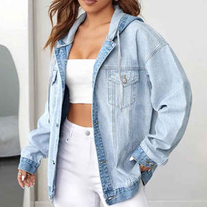 Vestes en jean personnalisées avec logo pour la vente en gros en Europe et en Amérique, vestes en jean unies, délavées à l'acide, pour femmes, vente chaude 2024 - Product Image 6