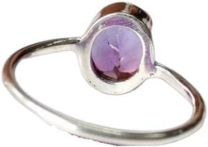 Bague Femme Améthyste Naturelle Pierre Précieuse Février Pierre de Naissance Anniversaire de Noël Bijoux Faits à la Main Bague en Argent Sterling 925 - Product Image 4