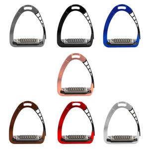 PAR DE ESTRIPULES DE SEGURIDAD RETRACTILLES DE COLORES PERSONALIZADOS, DE ALUMINIO Y POLÍMERO, PARA MONTAR A CABALLO, ACCESORIOS EQUÍPADOS PARA JINETES, NEGRO - Product Image 3