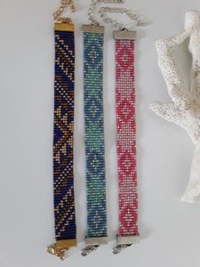 Pulsera de cuentas geométricas de estilo étnico ajustable para mujer, abalorio de joyería de moda con cuentas de semillas - Product Image 4