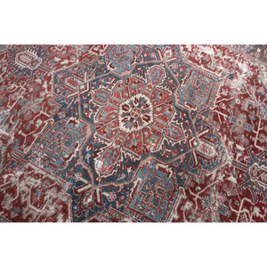 Alfombra Vintage de 7.8x9.4 pies, Alfombra Turca Extra Grande, Alfombra de Lana Geométrica Roja y Azul - Product Image 2