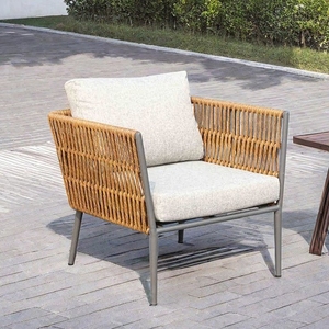 Muebles de aluminio y ratán combinados para proyecto de cafetería y hotel fabricados en Indonesia - Product Image 1