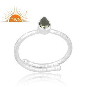 Anillo de piedras preciosas de pirita Natural de Plata de Ley 925, joyería personalizada para mujer, regalo para ella - Product Image 1