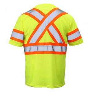 Wholesale 100% Polyester Custom Logo Safety <b>T</b>-<b>Shirts</b> <b>Hi</b> <b>Vis</b> Work Wear for Construction Reflective Tape Formal Knitted <b>T</b>-<b>Shirts</b> - Product Image 4