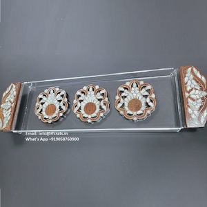 ขวดโหลเก็บอะคริลิค3ใบพร้อมฝาปิดสีขาวและถาดที่เข้ากัน | กล่องผลไม้แห้งทำจากอะคริลิคหรูหราพร้อมฝาปิดเต็มรูปแบบ - Product Image 1