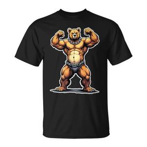 Camiseta Vintage Pride de Cuero con Oso 'I Love Muscle' - Ropa Promocional Elegante - Product Image 1