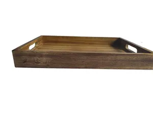 Plateau de service rectangulaire en bois massif, couleur personnalisée, style américain - Product Image 6