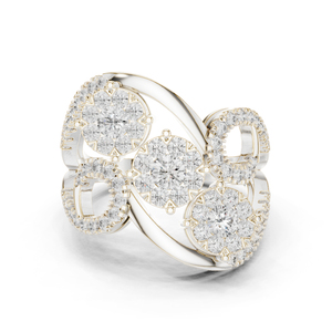 แหวนหมั้นเพชรทรงกลมวินเทจทองคำโรสโกลด์ 14K สำหรับผู้หญิง |   ของขวัญแต่งงาน |   ทองชุบเคลือบทองคำแท้รับรองโดย IGI - Product Image 2