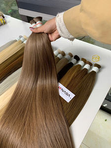 Extensiones de cabello a granel Producto de Venta caliente 2025 Color Marrón 55cm cabello vietnamita de alta calidad - Product Image 3