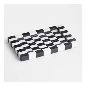 ถาดเช็คบอร์ดสีดำใหม่พร้อมถาดเสิร์ฟแม่มุกเรซินและใช้สำหรับเครื่องครัวโรงแรมและร้านอาหาร - Product Image 1