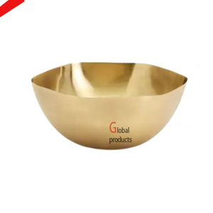 Tazón para servir de forma redonda de acero inoxidable con acabado dorado de calidad estándar para restaurante y bar de hotel - Product Image 1