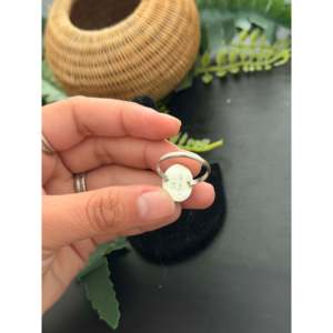 Bague artisanale en argent sterling avec dahlia en coton et opale, style Navajo, taille 8 - Bague en pierres précieuses pour usage quotidien - Product Image 5