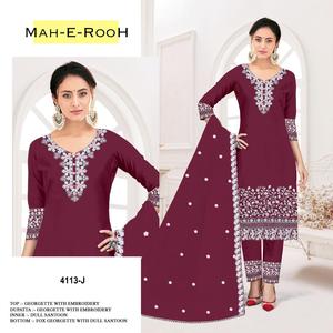 ชุดซอลวาร์จากปากีสถานผ้าจอร์เจีย - Product Image 5