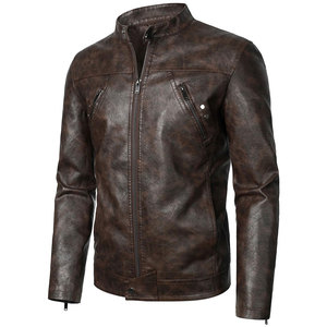 Outdoor Use <b>Men</b> <b>Leather</b> <b>Jacket</b> New Design <b>Men</b> <b>Leather</b> <b>Jacket</b> Solid Color <b>Men</b> <b>Leather</b> <b>Jacket</b> - Product Image 2