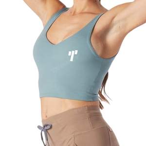 Top corto de algodón personalizado para mujer, ropa de gimnasio activa, chaleco de Yoga para entrenamiento, camisetas sin mangas, Jersey corto con estampado informal, entrenamientos de verano e invierno - Product Image 3