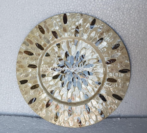 Placas de cargador de madera de nácar con incrustaciones de nácar para vajilla, decoración de mesa de cocina BOHO, mantel individual al por mayor - Product Image 4