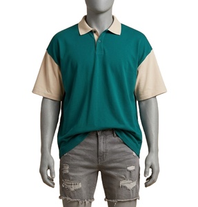 Polo de rugby streetwear en coton piqué, personnalisé, à manches longues, rayé, coupe oversize et ample pour homme - Product Image 1