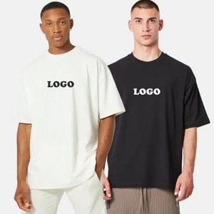 T-shirt de luxe 100% coton pour homme coupe ample et poids lourd 300 GSM Logo personnalisé motif graphique et imprimé solide - Product Image 3