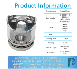 Piston d'excavatrice 1-12112001-0 1121120010 pour ZX450-3 ZX470-3 ZX520-3 Moteur diesel 6WG1 Pièces de rechange pour engins de construction - Product Image 3