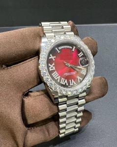 VVS LAB Montre de luxe à mouvement à quartz automatique 42MM Montre en diamant ton blanc en acier inoxydable or blanc Design pleine glace - Product Image 5