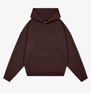 Veste à capuche pour homme 100% coton avec fermeture éclair, motif solide et teint uni, avec poche et col à capuche - Product Image 5