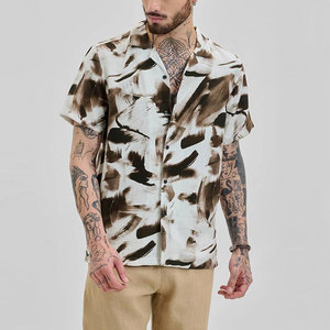 Chemises de saison d'été à vendre/Chemises à col cubain avec logo brodé sur mesure pour hommes/Service OEM Chemises à col cubain pour hommes - Product Image 1