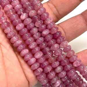 ลูกปัดพลอยสตรอเบอรี่สีชมพูแท้ผลิตจากลูกปัดทรงกลมเรียบ AAA + ลูกปัดอัญมณีคุณภาพทำเครื่องประดับ - Product Image 3