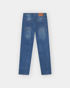 Vaqueros de Mezclilla Azul Desgastados Personalizables de Alta Calidad y Transpirables para Hombre, Corte Ajustado, Estilo Destruido, 100% Algodón, para Invierno y Otoño - Product Image 2