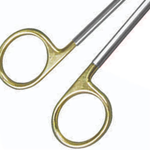 กรรไกรตัดโลหะด้ามจับสีทองเครื่องมือผ่าตัดโค้งแบบแมนนวลทำจากสแตนเลสสำหรับใช้ในโรงพยาบาลคลินิก - Product Image 1