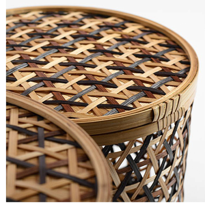 Handwoven eco-friendly bamboo gift <b>box</b> storage basket for food drink for spring party wedding from Vietnam - Product Image 2