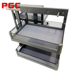 أرفف خزانة مزدوجة بتصميم حديث مع مساحة تخزين صغيرة ذات كفاءة عالية مع وحش صغير - Product Image 4