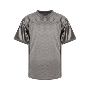 Maillot d'entraînement de football américain personnalisé pour homme, rouge, en maille, col en V, manches courtes, respirant, antibactérien, léger, logo personnalisé - Product Image 5