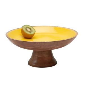 Tazón de fruta para servir con acabado esmaltado para el hogar, Hotel, restaurante, ensalada y sopa, tazón de madera para servir, ensaladera y cuencos para platos - Product Image 1