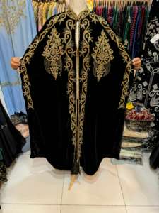 Capa de Diseñador Árabe de Lujo, Caftán Marroquí Hecho a Mano, para Fiestas Formales de Noche, con Estampado Digital, Satén Transpirable - Product Image 3