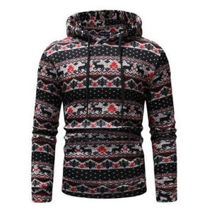 Hot Selling <b>Men's</b> Christmas Snowflake Print 100% Cotton Oversized <b>Hoodie</b> High Street Vintage Style Embroidered Long Sleeve Draw - Product Image 1