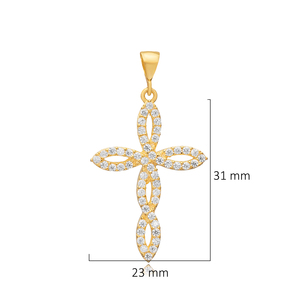 Croix conception religieuse cubique Zircon pierre 925 argent charme bijoux fins en gros bijoux artisanaux - Product Image 5