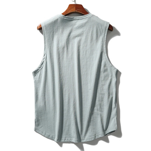 <b>Mens</b> Loose <b>Fit</b> Fitness <b>Vest</b> | Cotton Training Tank Top | American Sports <b>Muscle</b> Strap Shirt | Barbell Gym Workout Sleeveless - Product Image 2