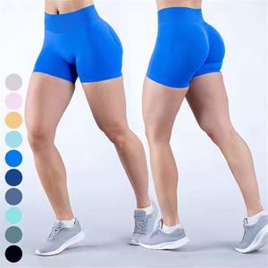 Short de sport respirant à séchage rapide pour femme Gym Fitness Scrunch Butt avec décoration de bouton de short de yoga élastique et sans couture - Product Image 6
