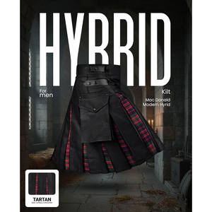 Kilt utilitaire hybride avec une couche intérieure en tartan Mac Donald et des poches cargo, kilt traditionnel écossais - Product Image 3